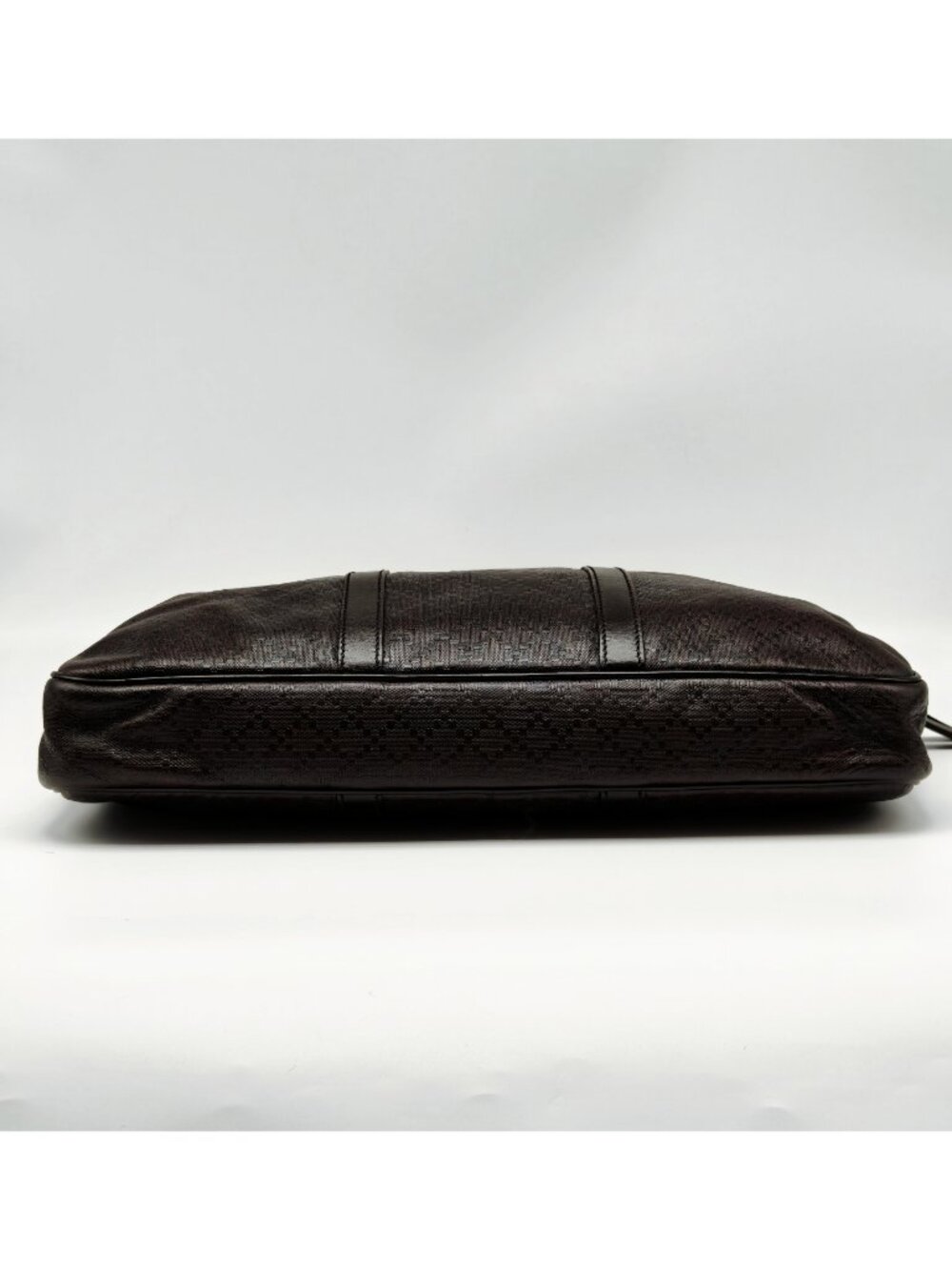 Gucci Brown GG Monogram Briefcase Handbag Top Handle - Picture 10 of 15